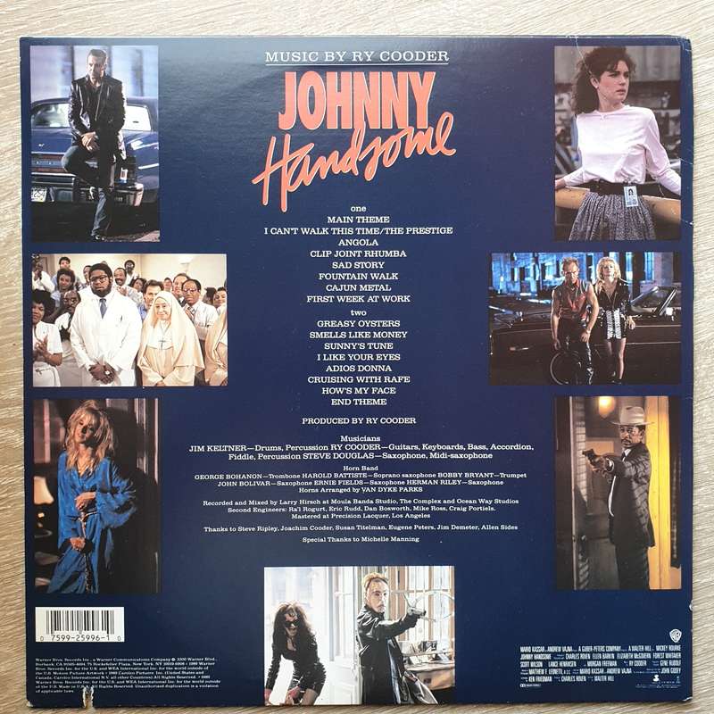 Ry Cooder  Johnny Handsome Original Motion Picture Soundtrack - Vinyl LP Record - Very-Good...