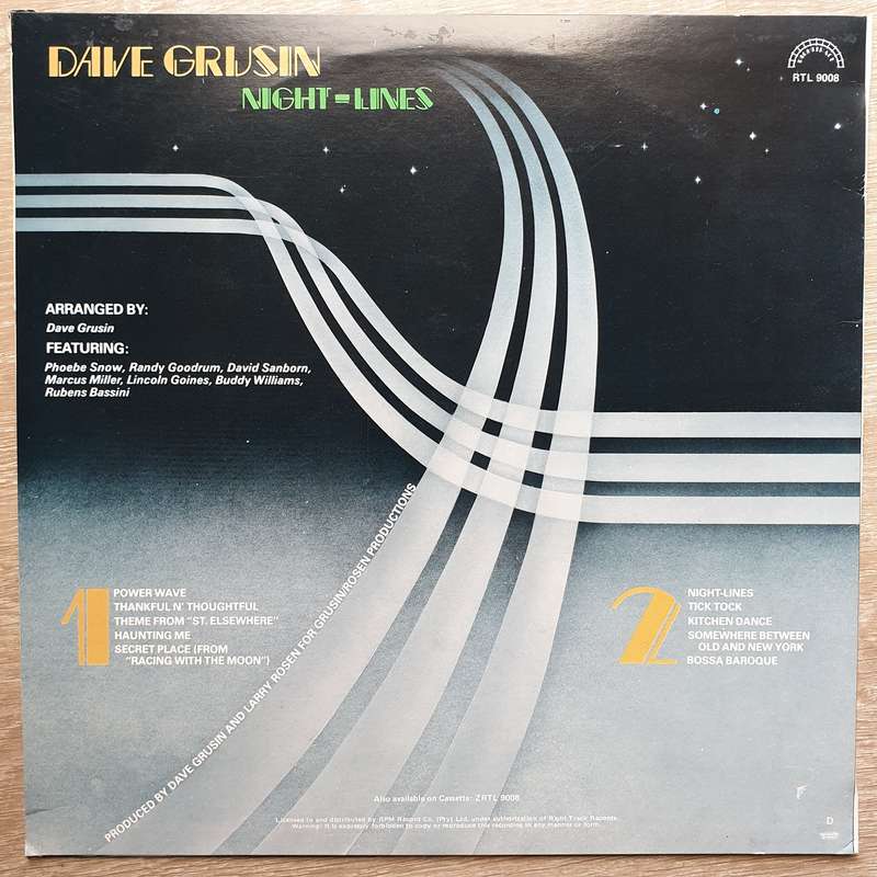Dave Grusin  Night Lines - Vinyl - Vinyl LP Record - Opened  - Very-Good+ Quality (VG+)