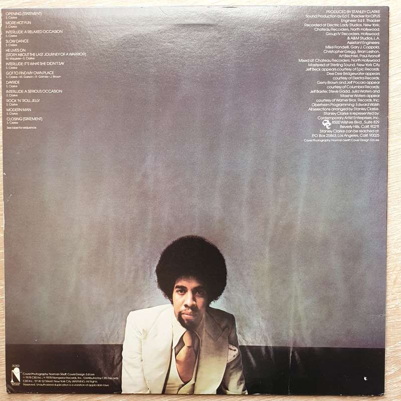 Stanley Clarke  Modern Man -  Vinyl LP Record - Very-Good+ Quality (VG+)