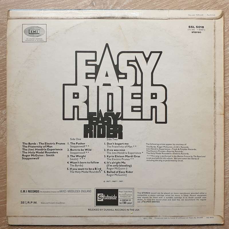 Easy Rider - Music From The Soundtrack - Vinyl LP Record - Very-Good Quality (VG)
