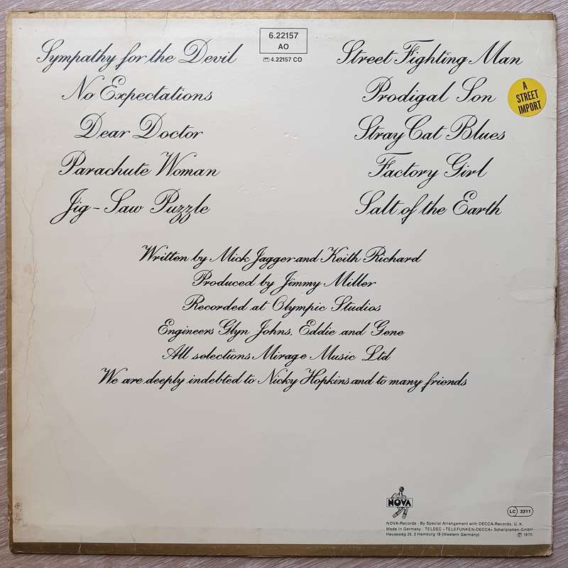 The Rolling Stones  Beggars Banquet - Vinyl LP Record - Very-Good+ Quality (VG+)