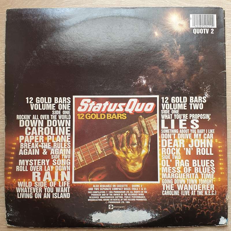 Status Quo  12 Gold Bars -  Vinyl LP Record - Opened  - Very-Good Quality (VG)