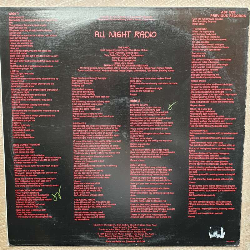 All Night Radio  The Killing floor - Vinyl LP Record - Very-Good+ Quality (VG+)