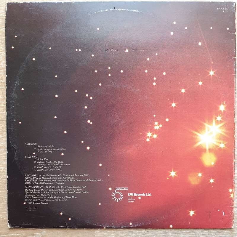 Manfred Mann's Earth Band  Solar Fire (UK) - Vinyl LP Record - Opened  - Very-Good+ Quality...