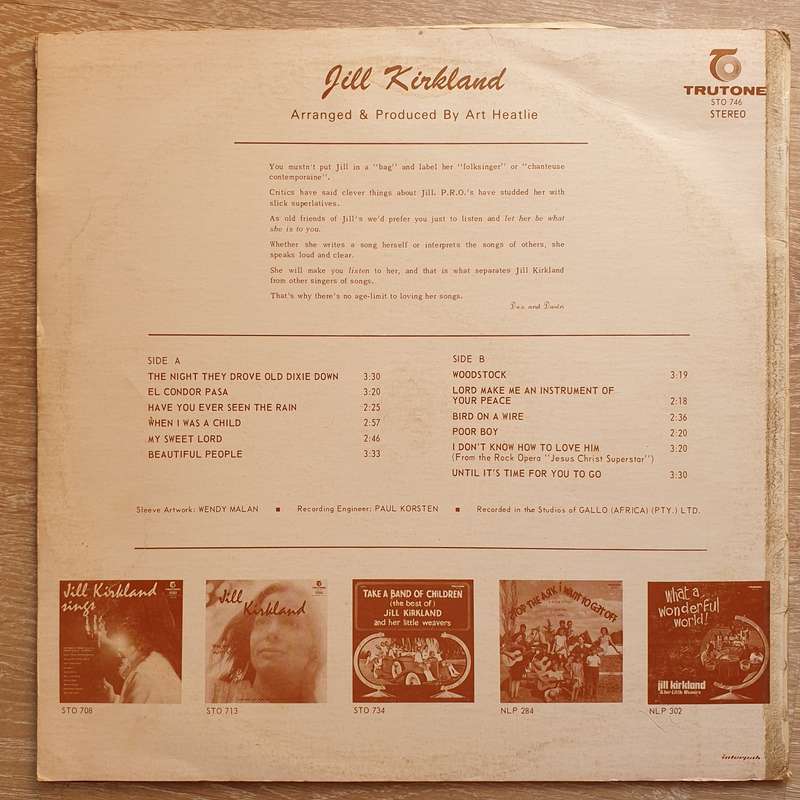 Jill Kirkland -  Vinyl LP Record - Very-Good+ Quality (VG+)