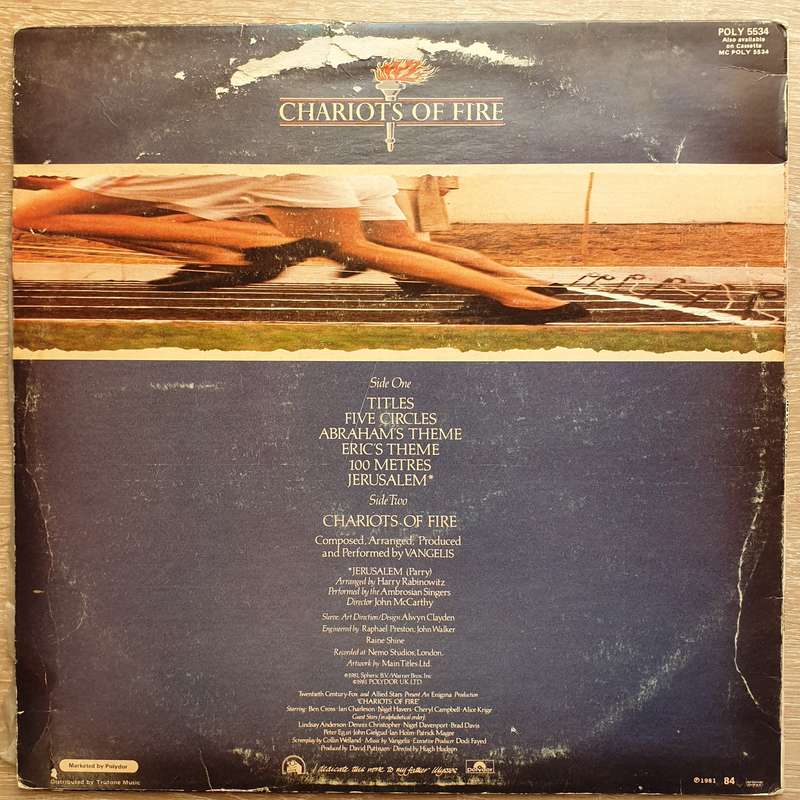 Vangelis - Chariots of Fire - Vinyl LP Record - Opened  - Very-Good Quality (VG)