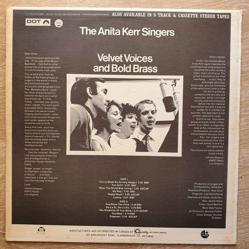 The Anita Kerr Singers  Velvet Voices And Bold Brass - Vinyl LP Record - Opened  - Very-Goo...