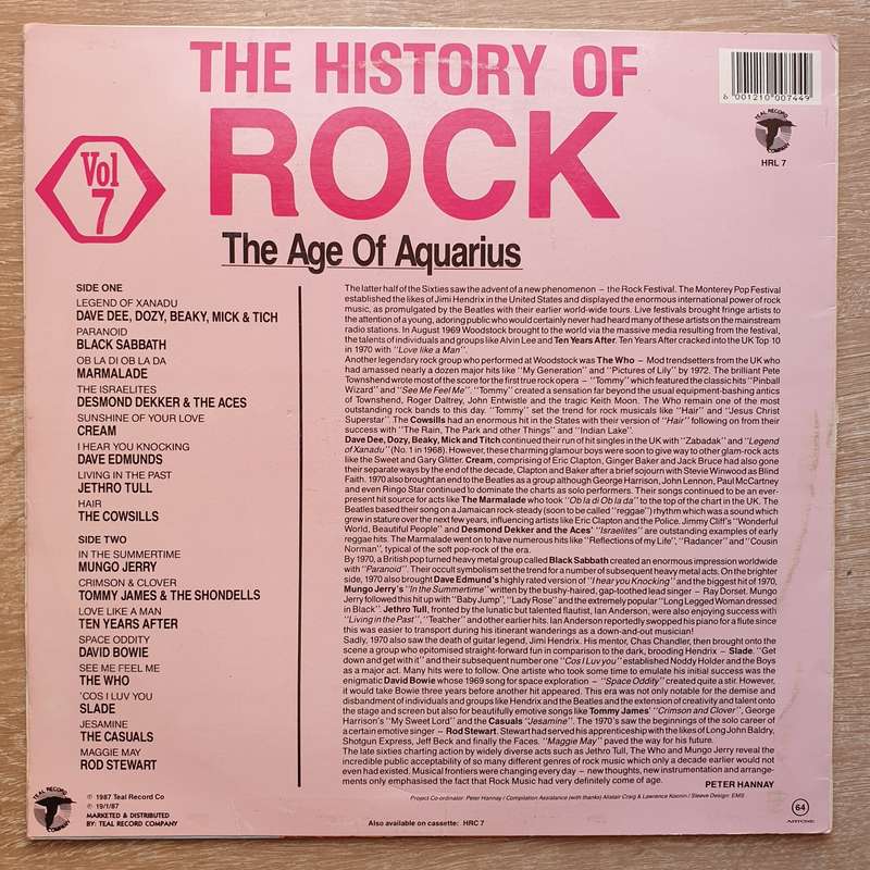 The History of Rock - Vol 7 - Vinyl LP Record  (VG+)