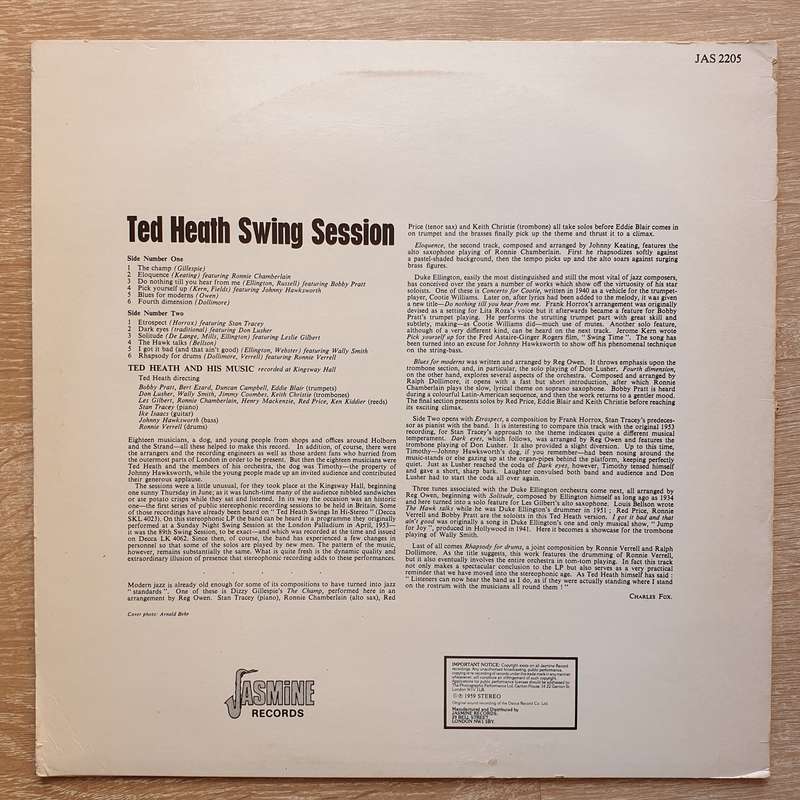 Ted Heath  Ted Heath Swing Session -  Vinyl LP Record - Very-Good+ Quality (VG+)