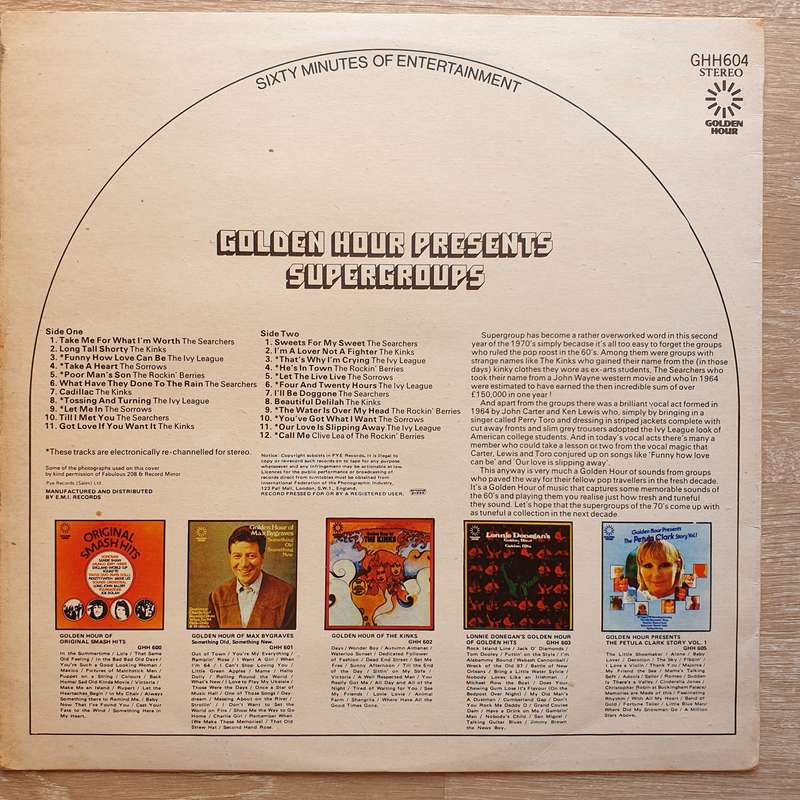 Golden Hour Presents Supergroups Of The 60's - Vinyl LP Record - Opened  - Very-Good- Quality (VG-)