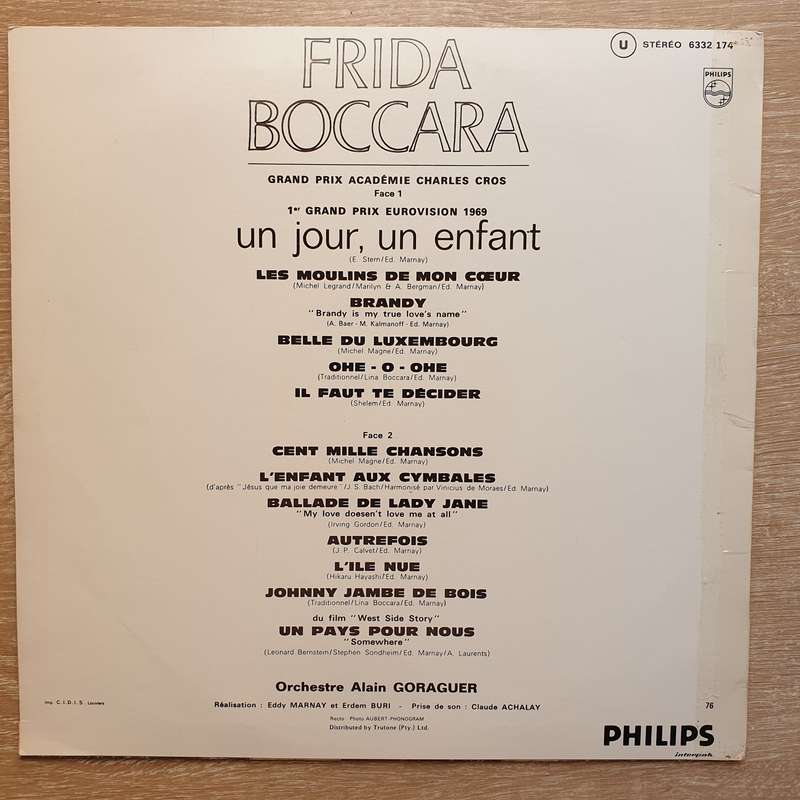 Frida Boccara - Un Jour, Un Enfant -  Vinyl LP Record - Opened  - Good Quality (G)