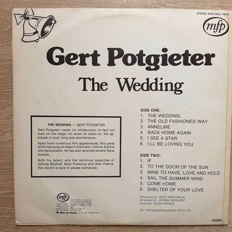 Gert Potgieter - The Wedding - Vinyl LP Record - Fair Quality (F)