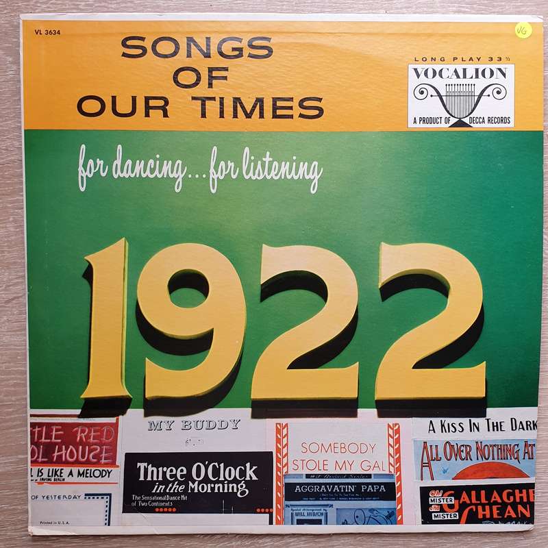 Bob Grant And His Orchestra  Songs Of Our Times (Song Hits Of 1922) - Vinyl LP Record - Ope...