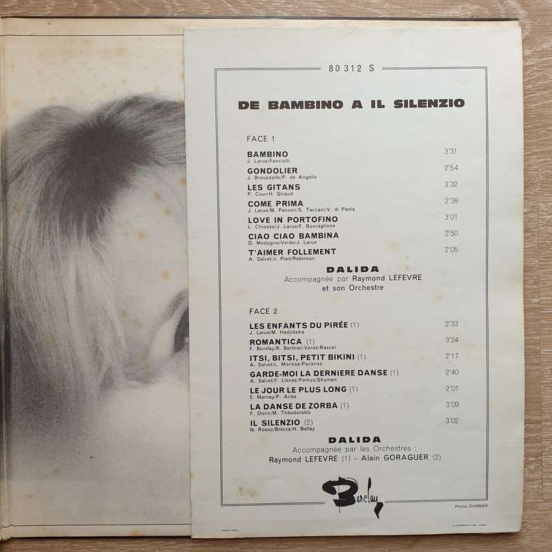 Dalida  De "Bambino" A "Il Silenzio" -  Vinyl LP Record - Very-Good+ Quality (VG+)