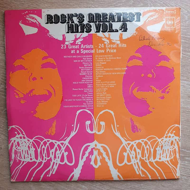 Rock's Greatest Hits - Vol 4 - 24 Original Hits - Vinyl LP Record - Opened  - Very-Good+ Quality ...