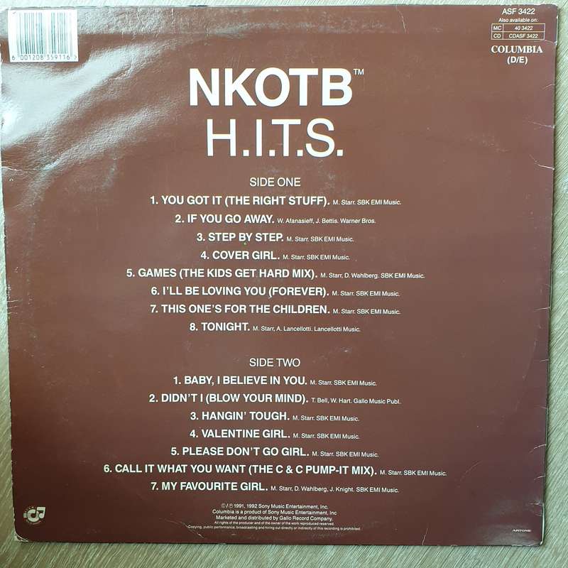 NKOTB  H.I.T.S.  - Vinyl LP Record - Very-Good+ Quality (VG+)