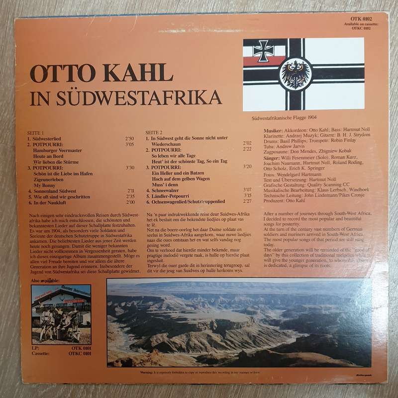 Otto Kahl in Sudwestafrika - Vinyl LP Record - Very-Good+ Quality (VG+)