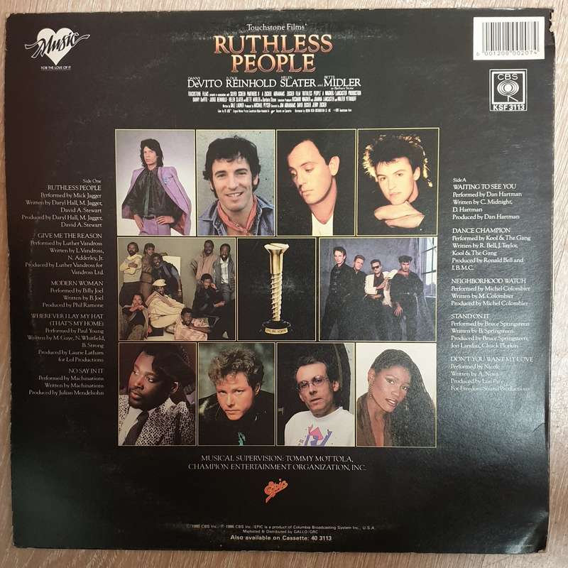 Ruthless People (The Original Motion Picture Soundtrack) - Vinyl Record - Very-Good+ Quality (VG+)