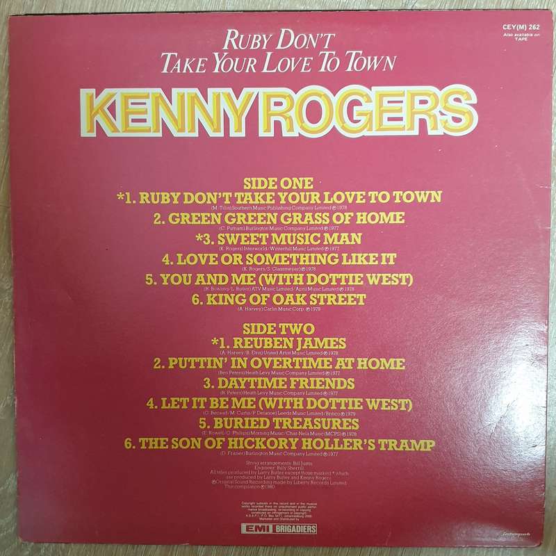 Kenny Rogers  Ruby Don't Take Your Love To Town - Vinyl LP Record - Opened  - Very-Good- Qu...