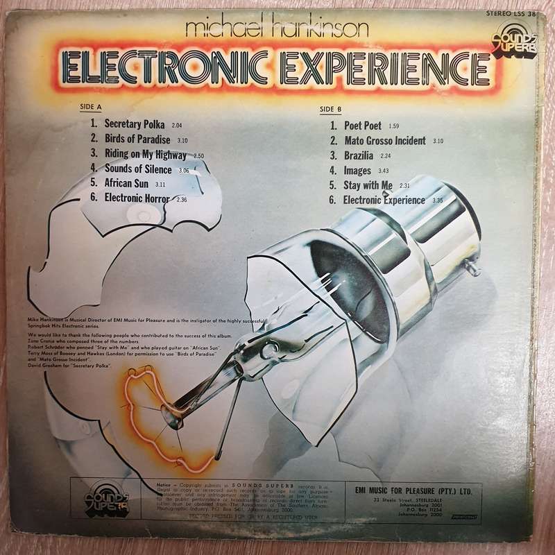 Mike Hankinson  Electronic Experience - Vinyl Record - Very-Good+ Quality (VG+)