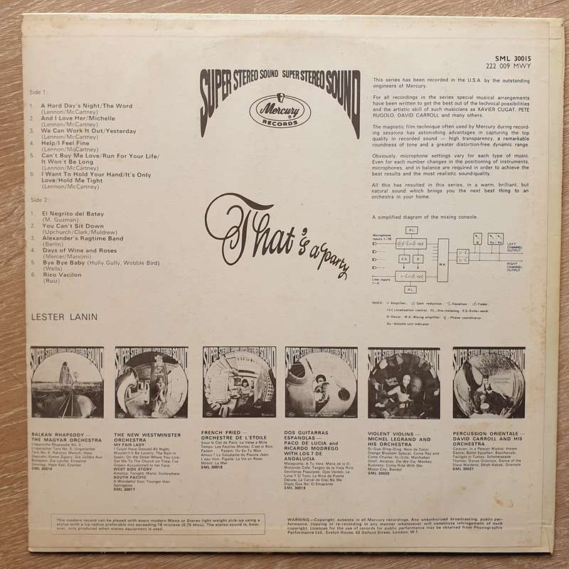 Lester Lanin  That's A Party - Vinyl Record - Very-Good+ Quality (VG+)