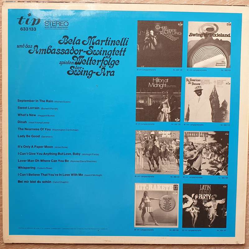 Bela  Martinelli -  Welterfolge Swing-Ära   - Vinyl Record - Very-Good+ Quality (VG+)