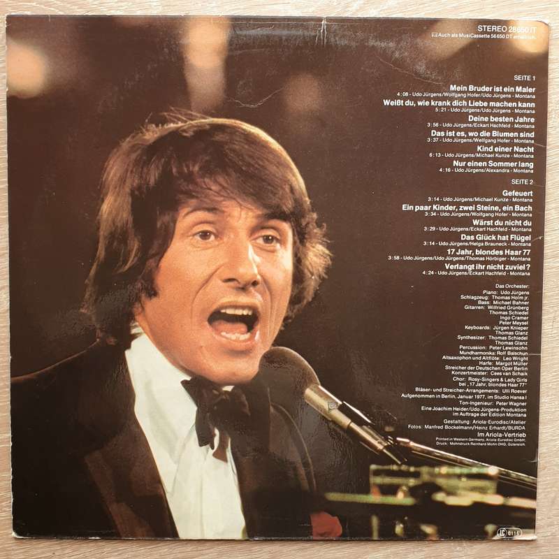 Udo Jürgens  Meine Lieder '77 - Vinyl Record - Very-Good+ Quality (VG+)