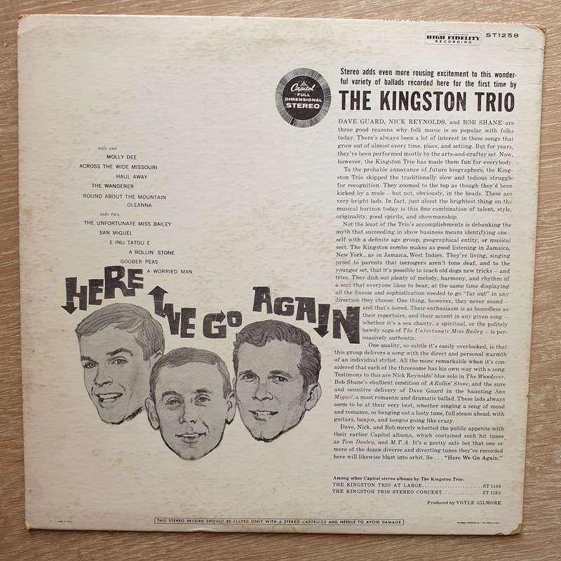 The Kingston Trio  Here We Go Again! - Vinyl LP Record - Opened  - Very-Good Quality (VG)