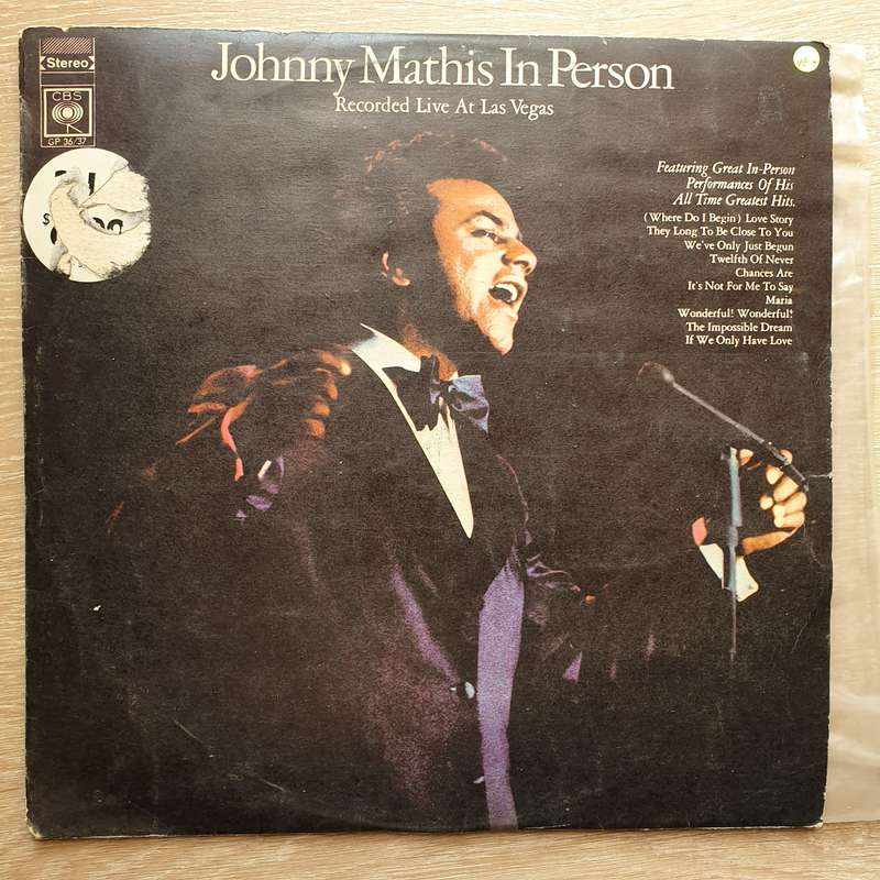 Johnny Mathis  In Person - Recorded Live At Las Vegas - Vinyl Record - Very-Good+ Quality (...