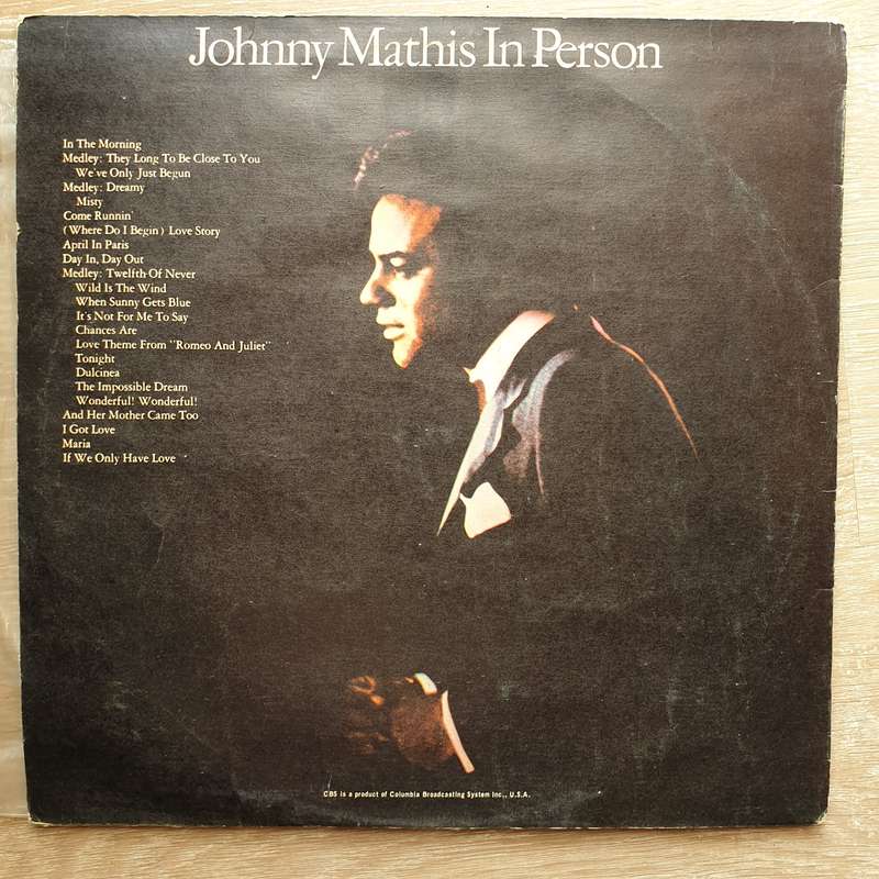 Johnny Mathis  In Person - Recorded Live At Las Vegas - Vinyl Record - Very-Good+ Quality (...