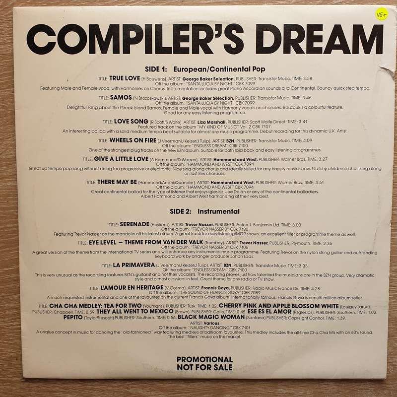 Compilers Dream -  Vinyl LP Record - Very-Good+ Quality (VG+)