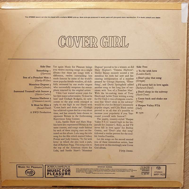 Cover Girl - Vinyl LP Record - Very-Good Quality (VG)