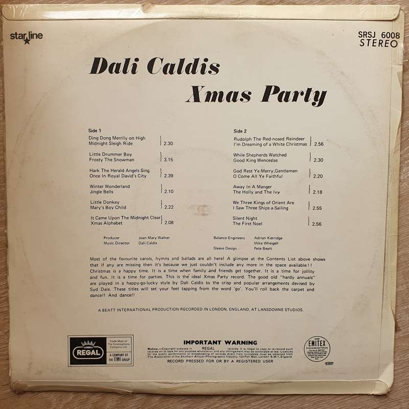 Dali Caldis - Xmas Party -  Vinyl LP Record - Very-Good+ Quality (VG+)