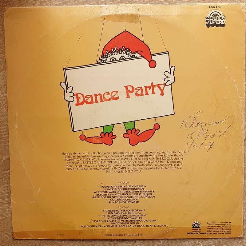 Dance Party - Original Artists -  Vinyl LP Record - Opened  - Good Quality (G)