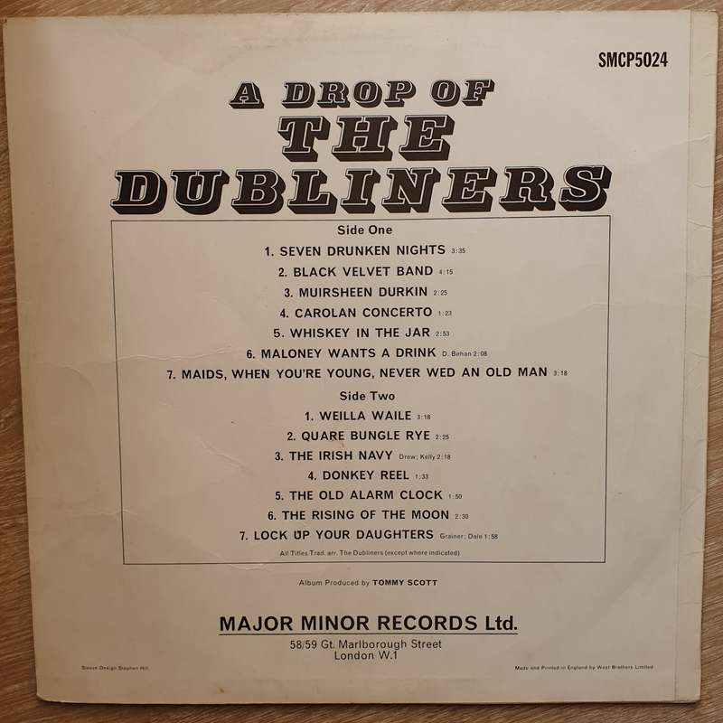 The Dubliners  A Drop Of The Dubliners -  Vinyl LP Record - Very-Good+ Quality (VG+)