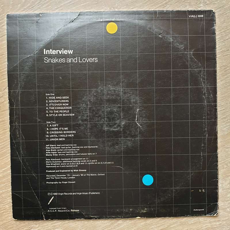 Interview  Snakes And Lovers - Vinyl LP Record - Opened  - Very-Good Quality (VG)