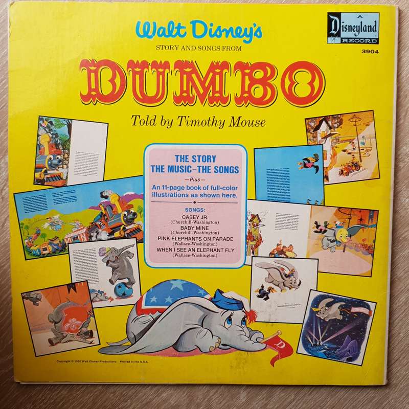 Walt Disney's Dumbo - The Story and Songs - Vinyl LP - Opened  - Very-Good+ Quality (VG+)