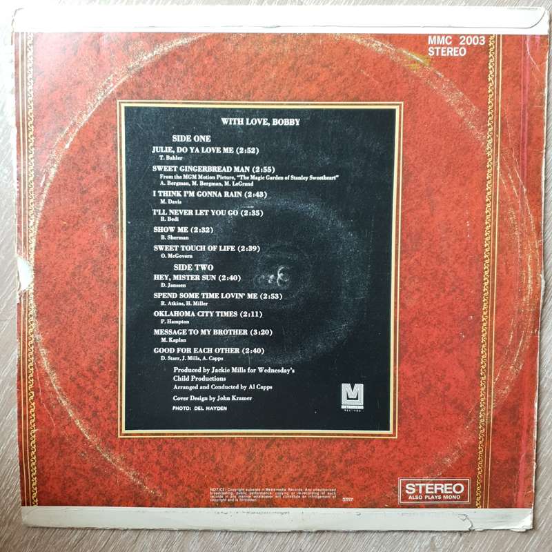 Bobby Sherman  With Love, Bobby - Vinyl LP Record - Opened  - Very-Good- Quality (VG-)