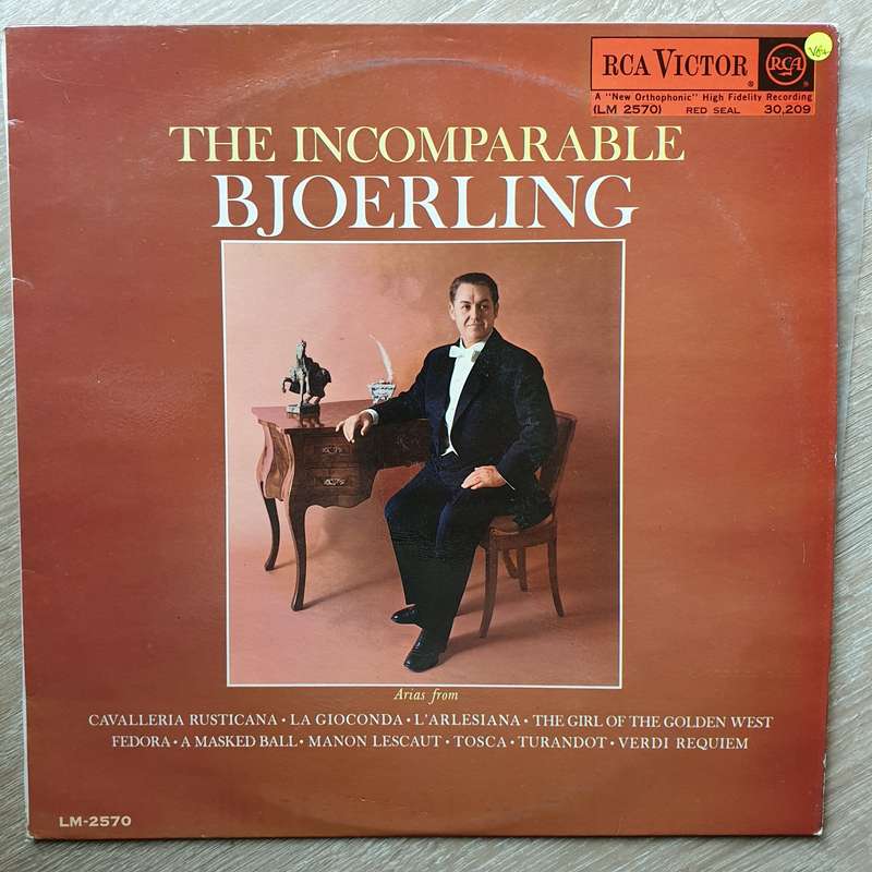 Jussi Björling  The Incomparable Bjoerling - Vinyl LP Record - Very-Good+ Quality (VG+)