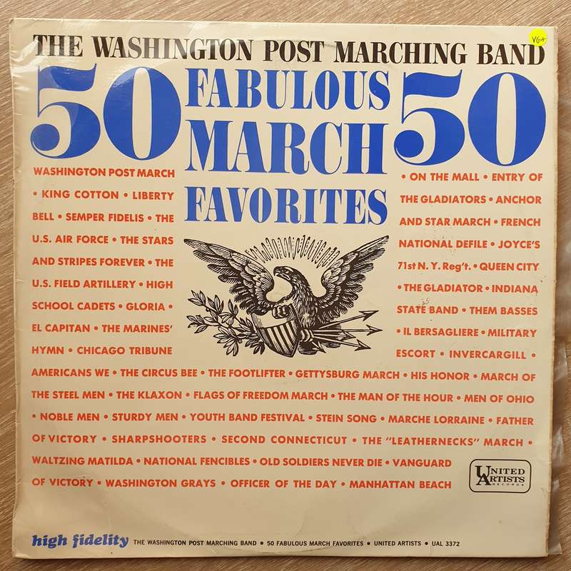 The Washington Post Marching Band  50 Fabulous March Favorites -  Vinyl LP Record - Very-Go...