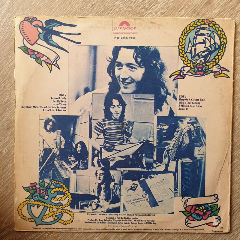 Rory Gallagher  Tattoo -  Vinyl LP Record - Very-Good+ Quality (VG+)