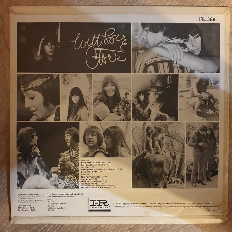 Cher  With Love -  Vinyl LP Record - Opened  - Very-Good+ Quality (VG+)
