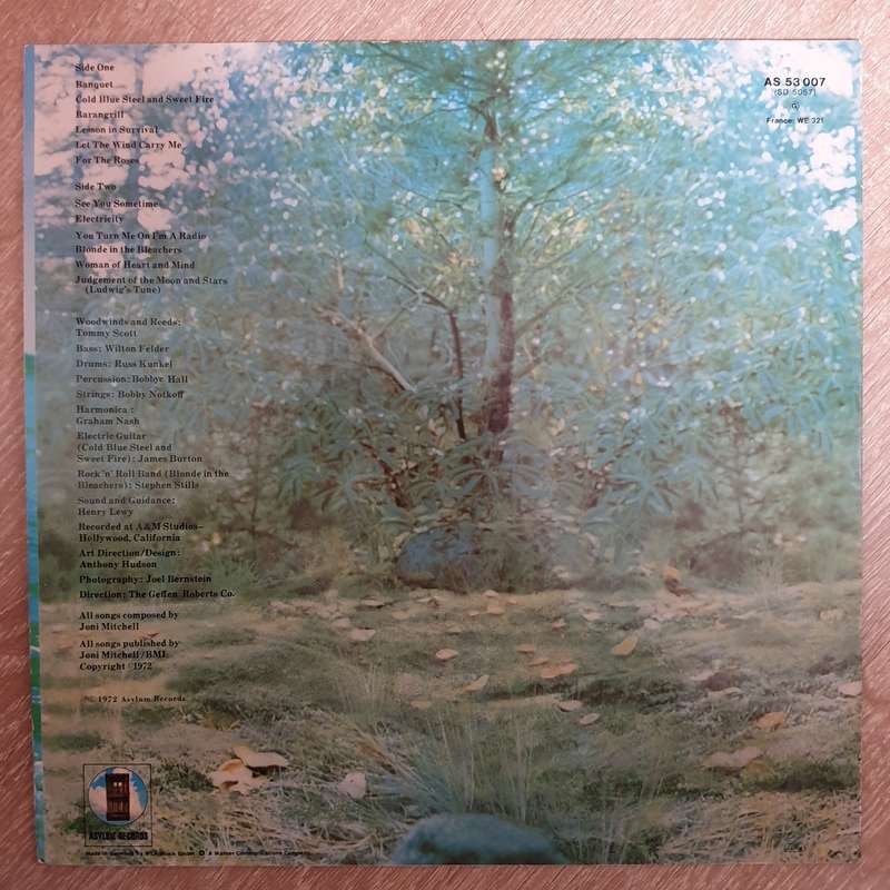 Joni Mitchell  For The Roses - Vinyl Record - Opened  - Very-Good+ Quality (VG+)