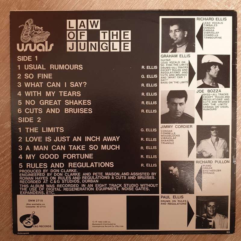The Usuals  Law Of The Jungle - Vinyl Record - Opened  - Very-Good+ Quality (VG+)