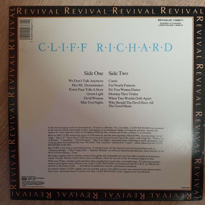 Cliff Richard - Revival Series -  Vinyl LP Record - Very-Good+ Quality (VG+)