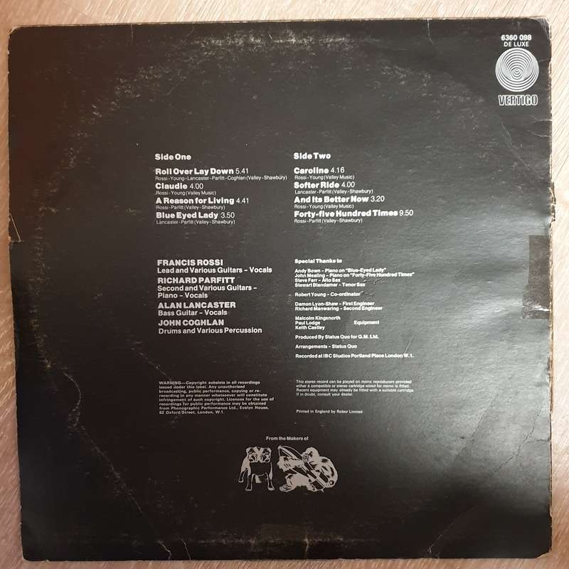 Status Quo  Hello!  Vinyl LP Record - Opened  - Good+ Quality (G+)