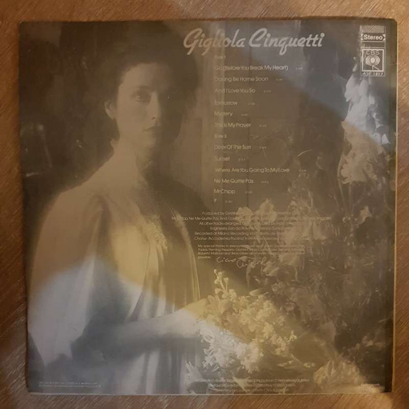 Gigliola Cinquetti  Go (Before You Break My Heart) -  Vinyl LP Record  - Opened  - Very-Goo...
