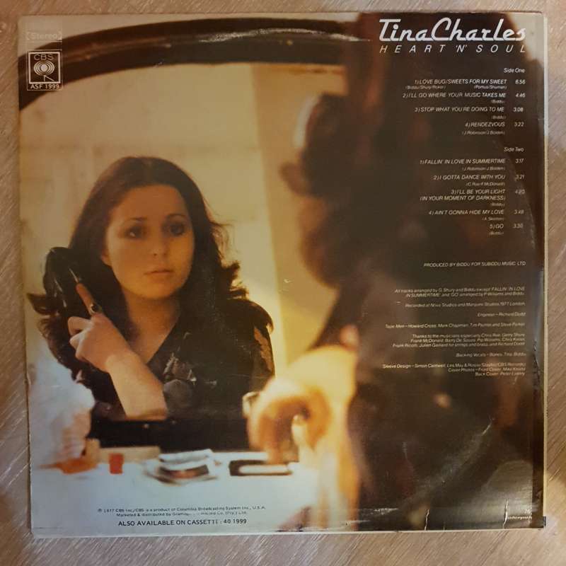 Tina Charles  Heart 'N' Soul -  Vinyl LP Record - Very-Good+ Quality (VG+)