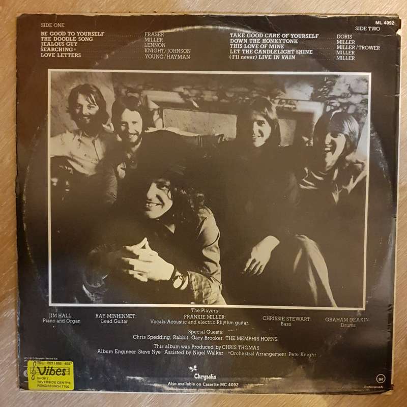 Frankie Miller  Full House -  Vinyl LP Record - Very-Good+ Quality (VG+)