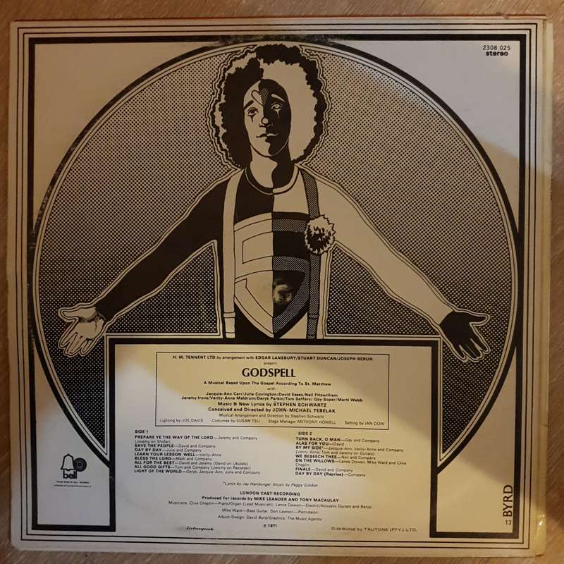 Godspell - London Cast Recording - Vinyl LP Record - Good+ Quality (G+)
